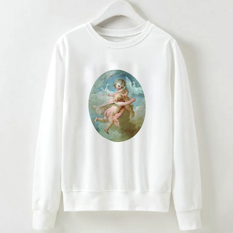 Забавные худи с принтом женские белые Harajuku Kawaii клубничное молоко голографический Мультфильм Пушистый свитер одежда осень зима женские