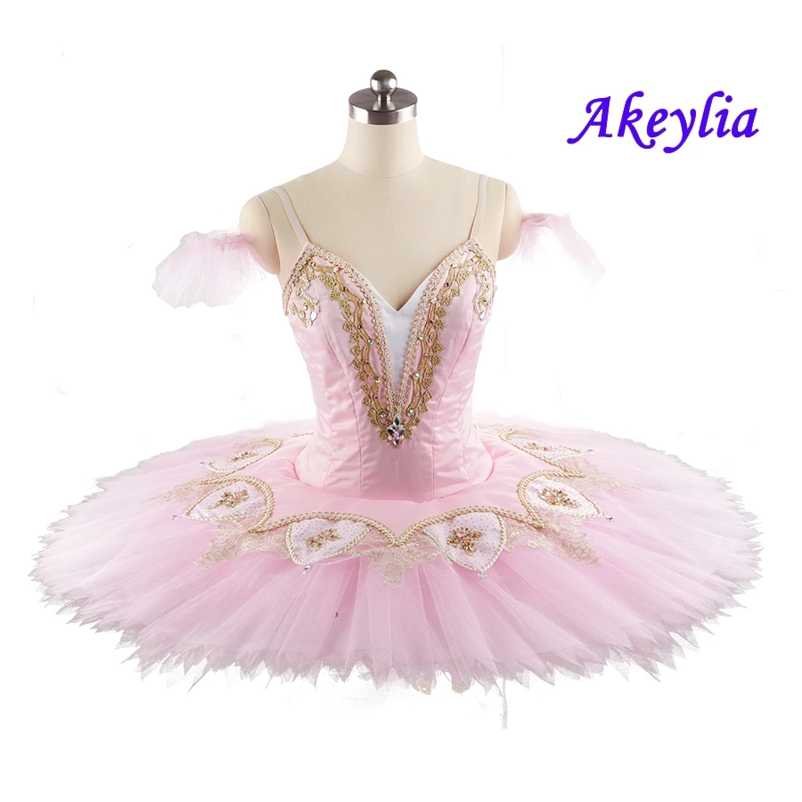 News! Pink Ballet Tutu professional Flower Fairy Ballet Stage Costumes Tutus for Performance Adult Ballet Pancake Tutu Dress