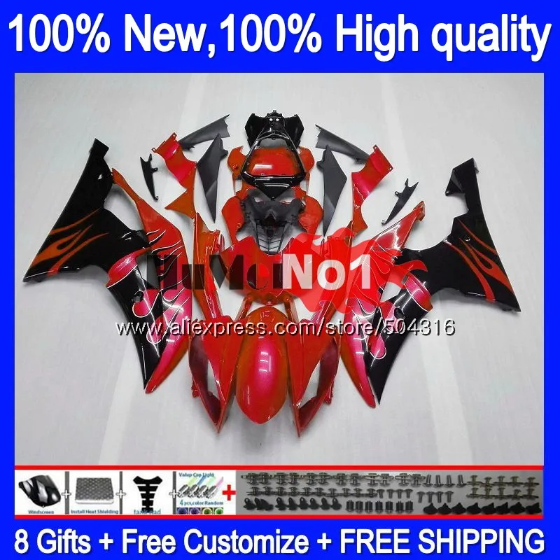 No. 1 YZF-R6 для YAMAHA YZF R6 YZF-600 YZF 600 R 6 43MC. 108 Re& пламя YZF600 YZFR6 2008 2013 08 13, 14, 15, 16 лет обтекатели - Цвет: No. 1