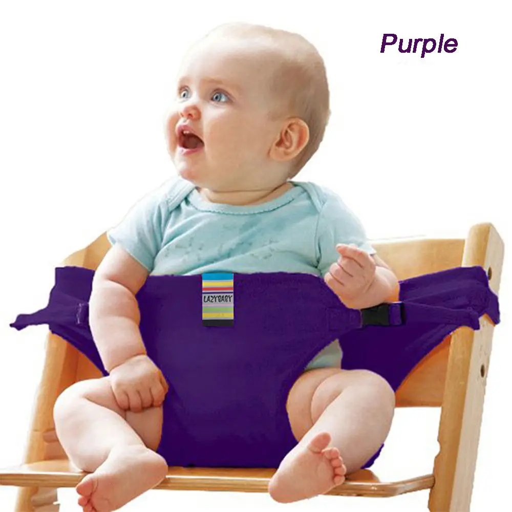 Переносное детское кресло детское сиденье продукт обеденный стул/ремень безопасности кормления высокий стул жгут детский стульчик для кормления - Цвет: purple