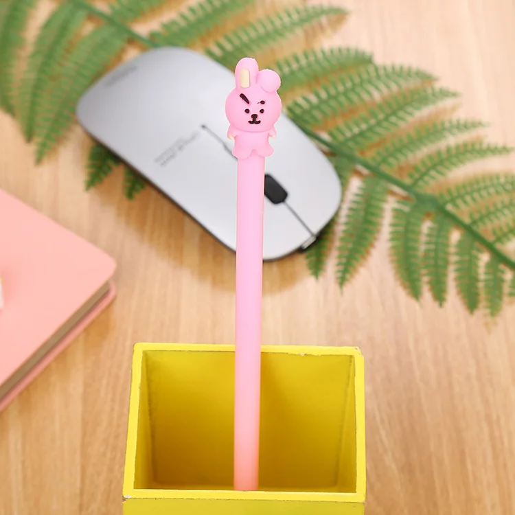 1 шт. мультяшная канцелярская офисная гелевая ручка Kawaii, силиконовая головка, черные чернила для ручек, ручка, школьные принадлежности, канцелярские принадлежности