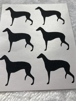

3.8x3.3cm Greyhound Black glitter sticker label - multi colors available