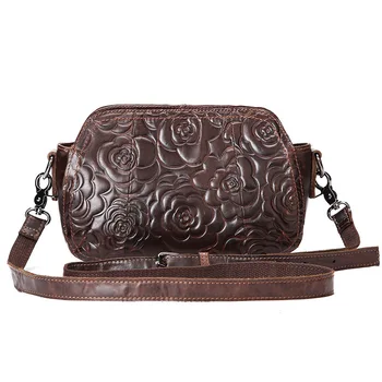 

Summer Bag Classic Embossing Head Layer Cowhide Handbag Diagonal Single Shoulder Woman Package