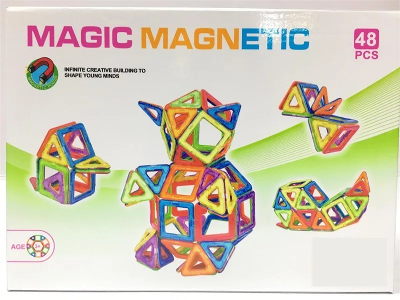 

Magnetic Building Blocks 48pcs Set Children'S Educational Assembling Magnetic Building Block PCs 3-6-Year-Old Building Blocks To
