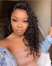 Zesen-Peluca de cabello sintético ondulado con malla frontal para mujer, pelo largo de 26 pulgadas, color negro, fibra resistente al calor, para uso diario, con pelo de bebé