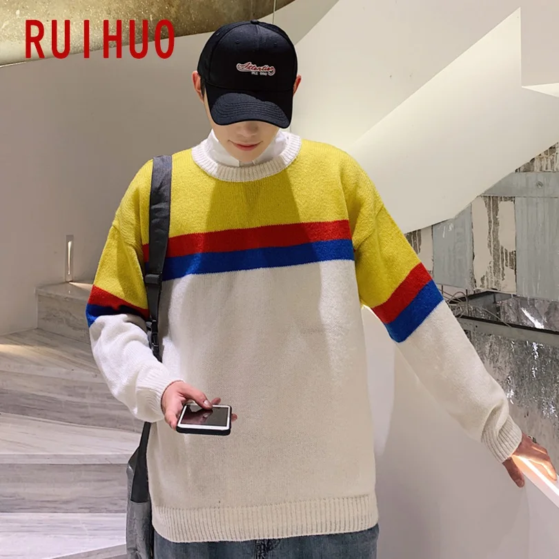 RUIHUO зимний мужской свитер с круглым вырезом, Рождественский мужской свитер, зимнее пальто, пуловер и свитеры для мужчин, осенняя одежда, 5XL