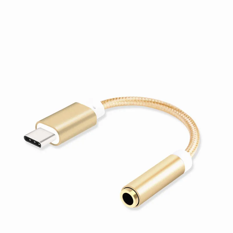 Usb type-C до 3,5 мм разъем для наушников AUX аудио кабель адаптер для samsung LG Nexus Oneplus Nokia Xiaomi huawei type C смартфонов - Цвет: Gold