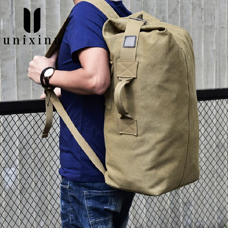 

2019 Large Capacity Rucksack Man Travel Bag Mountaineering Backpack Male Luggage Canvas Shoulder Bags Men Backpacks