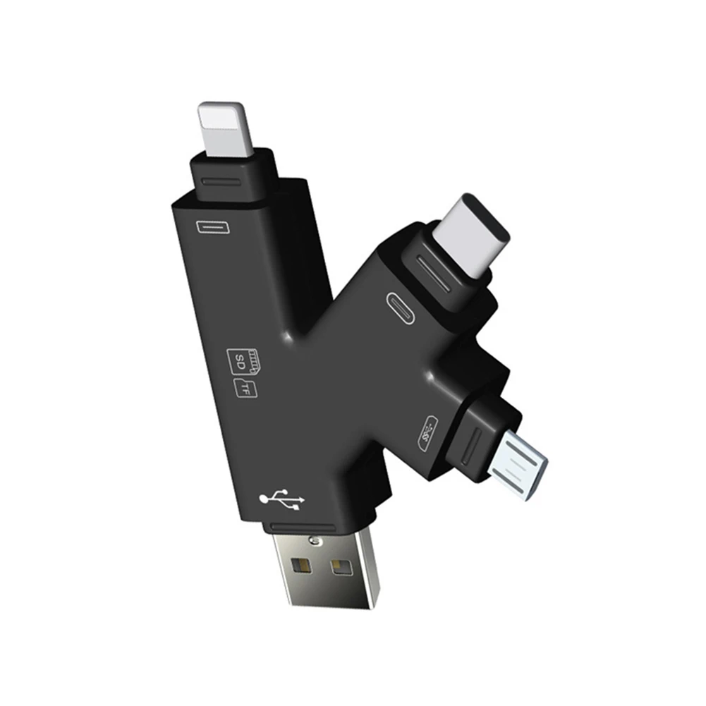 Многофункциональный USB4 в 1 Micro usb type C TF SD кардридер адаптер для IPhone Android