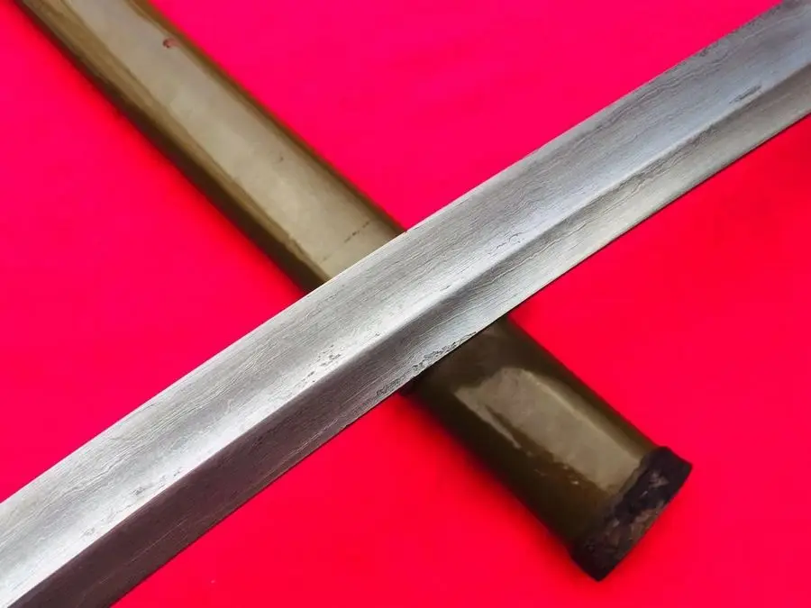 Handmade Military Japanese Army Sword Samurai Katana Wakizashi Signed Fold Steel Saber Steel Sheath Full Tang