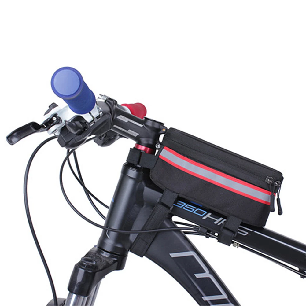 Велосипедная Передняя труба сумка велосипедные аксессуары рама водонепроницаемые передние сумки сотовый Чехол-держатель для мобильного телефона велосипед - Цвет: Красный