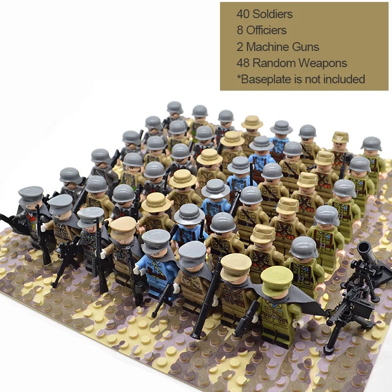 Buy 48pcs set WW2 Soldiers Military Soviet Union China USA UK France Japan Army Troops Building Blocks Bricks Toys