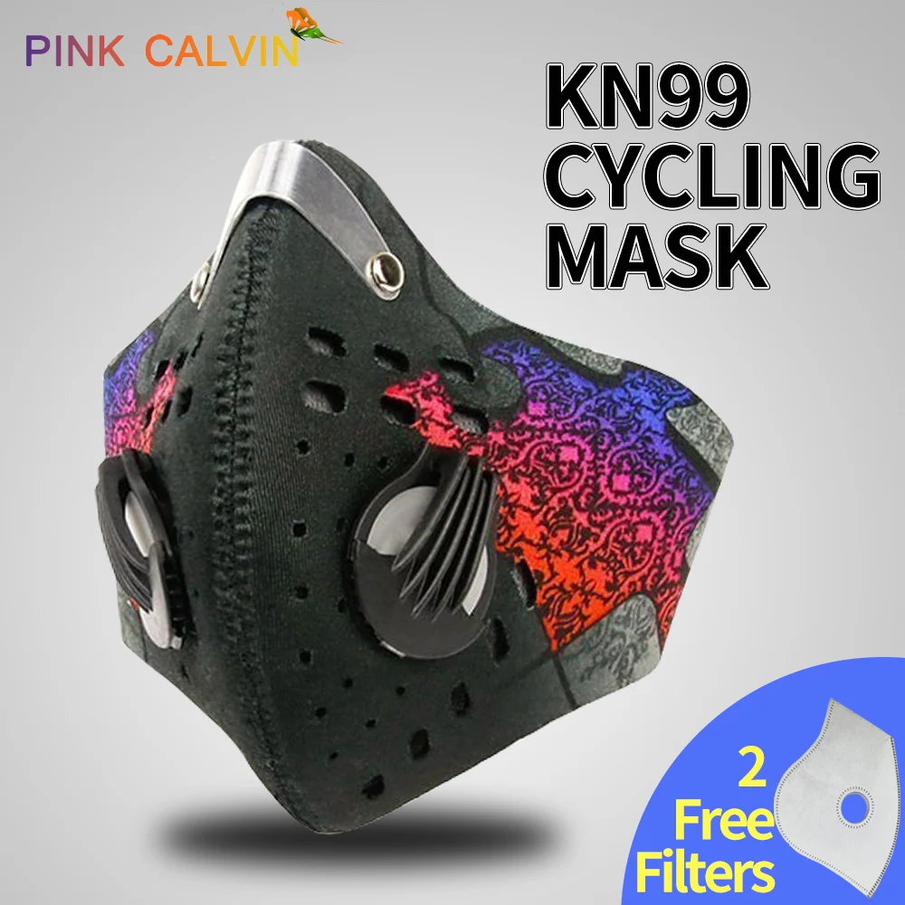 

Respirator with 4 Carbon N99 Filters for Pollution Pollen Allergy Woodworking Running Washable Neoprene Half Face mouth Mask