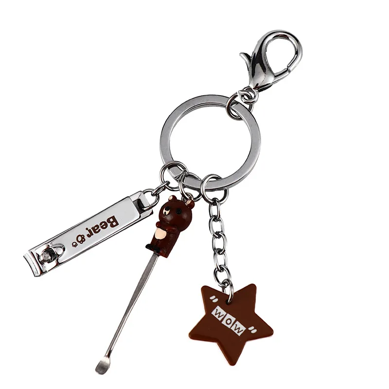 

Cartoon Nail Clippers Knife Keychain Men's Woman Handheld Key Chain Ring File Utility Small Gift Baby Children's Nail Clippers