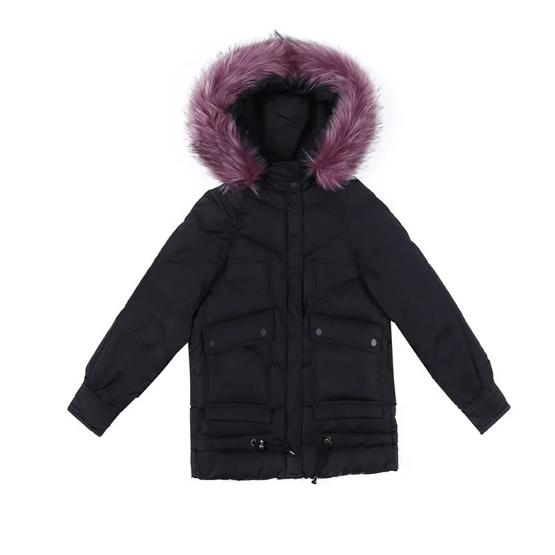 black fake fur FORERUN/пальто с капюшоном из натурального меха, женская зимняя куртка больших размеров 5XL, Женская Толстая теплая зимняя верхняя одежда, Mujer Parka,-20 градусов - Цвет: black fake fur