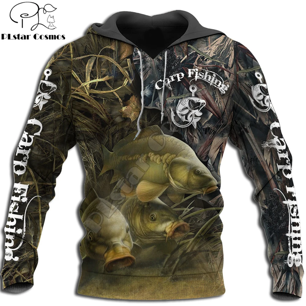 Sudadera con capucha para hombre, con estampado 3D de carpa, Harajuku, informal, KJ085, 2020