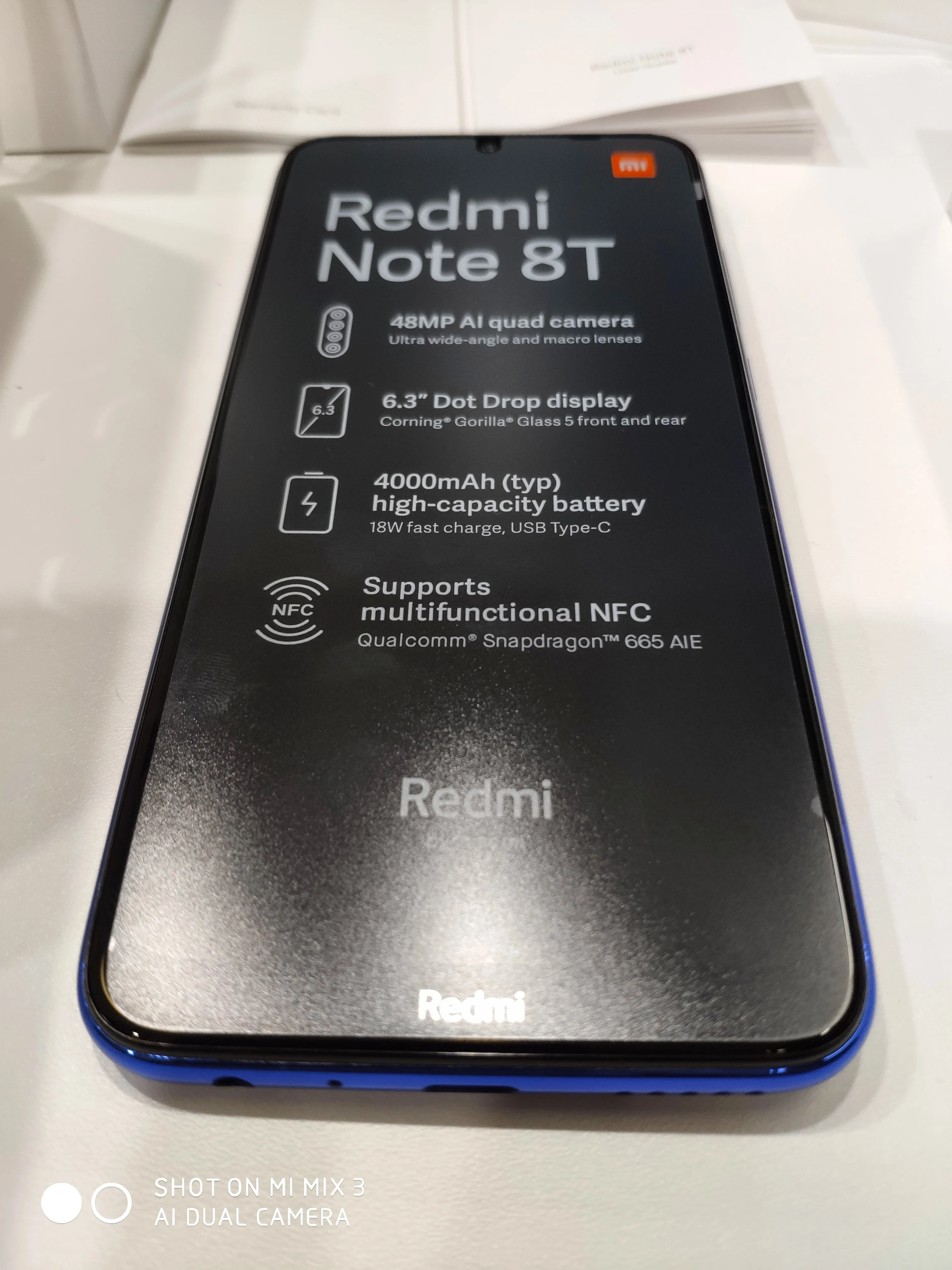 Глобальная версия Redmi Note 8 T 3g 32G Смартфон NFC 18 Вт Быстрая зарядка 48мп Четырехъядерный Смартфон Snapdragon 665 4000 мАч Android