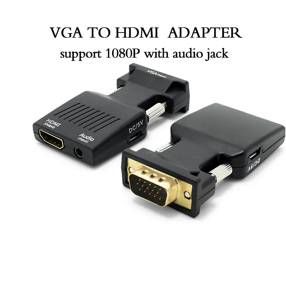 Адаптер VGA HDMI конвертер папа мама с аудио адаптером питания Поддержка 1080P сигнала