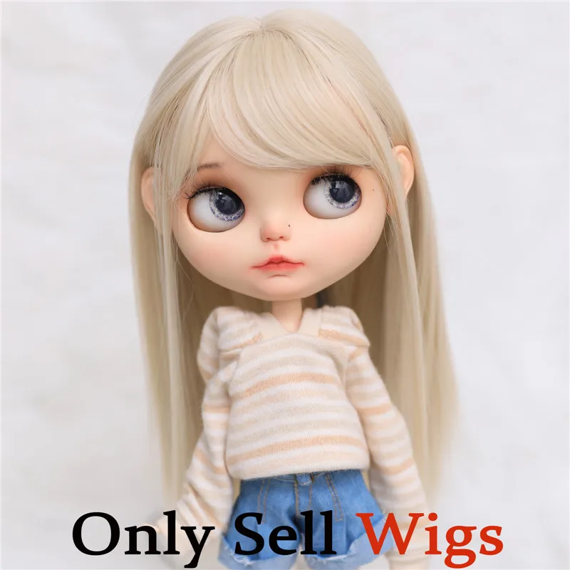 9-10 inch Blyth Wig Long Light Blonde Straight Hair 0809 - 1