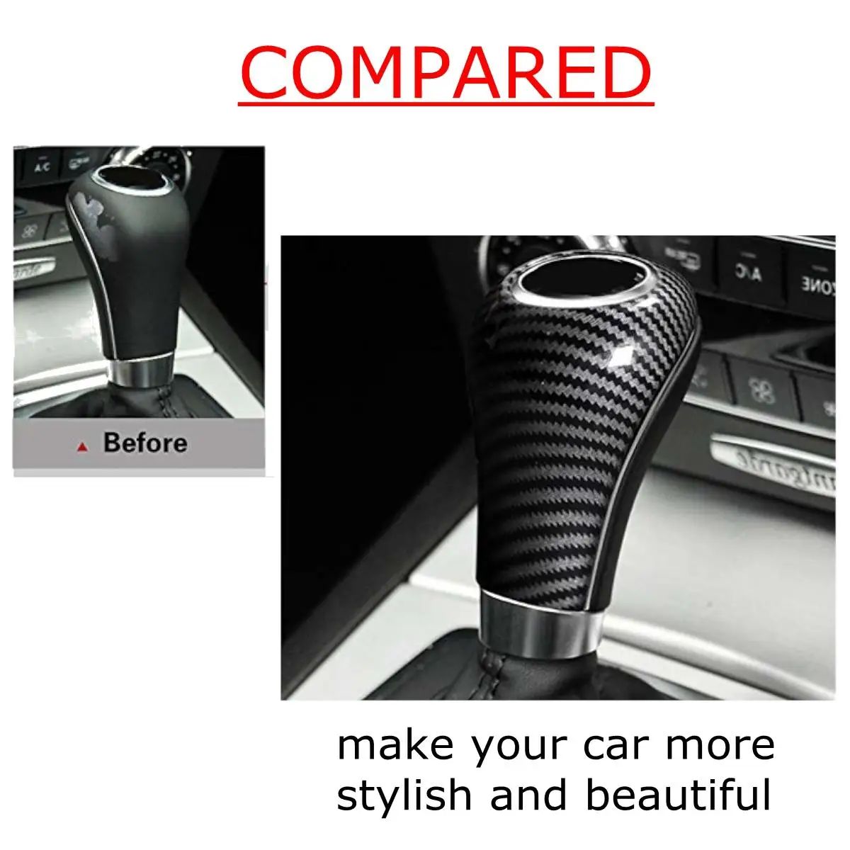 Gear Shift Cover Trim Sticker ABS Carbon Fiber For Mercedes For Benz For A C E G GLK CLS Class