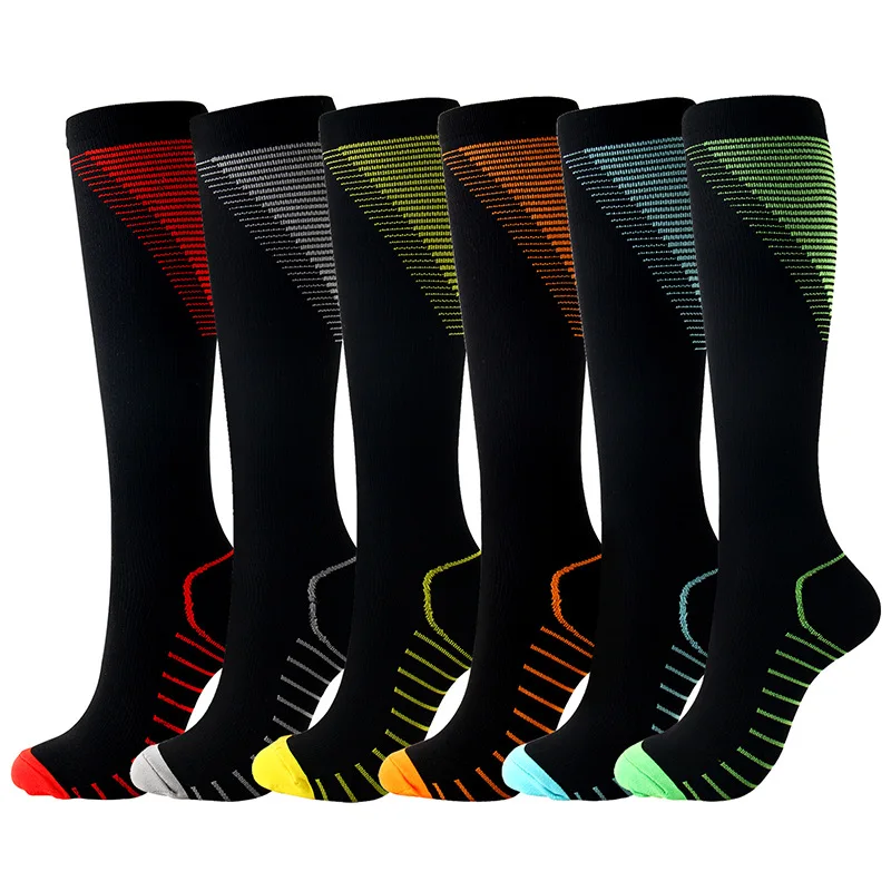 Носки для бега мужские модные нейлоновые дышащие впитывающие влагу зимние спортивные походные лыжные велосипедные футбольные компрессионные велосипедные носки calcetines