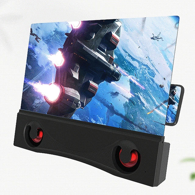 AMPLIFICADOR DE Altavoz Bluetooth 3D de 12 pulgadas, lupa de pantalla de  teléfono móvil agrandada, soportes para teléfono móvil, accesorios -  AliExpress