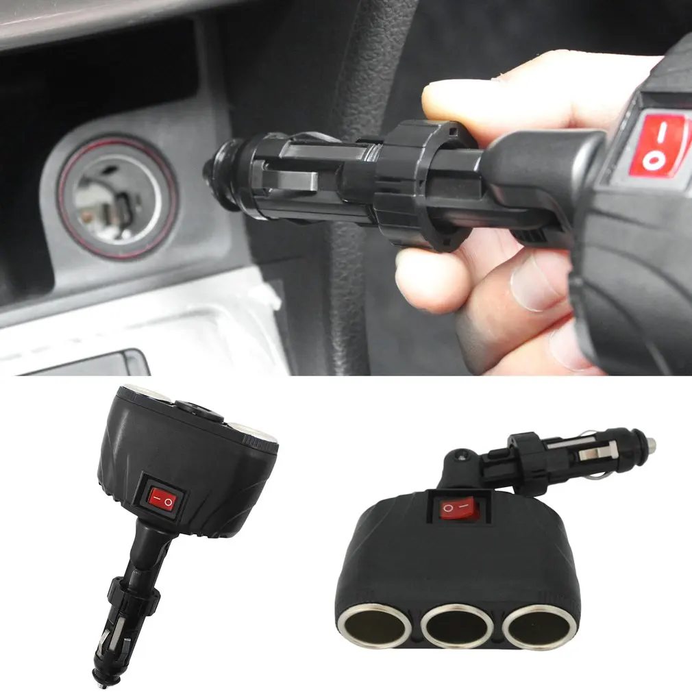 DC12-24V 3 Way Авто розетка для автомобильного прикуривателя Разветвитель Универсальный защита от перегрузки автомобильное зарядное устройство адаптер питания розетка