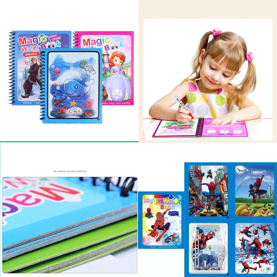 

Magic Water Drawing Book Coloring Book Doodle Magic Pen Painting Drawing Board For Kids Toys Birthday Gift