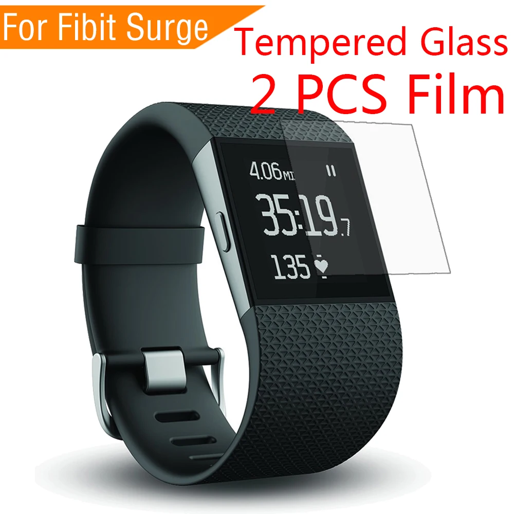 

new 2PCS Tempered Glass For Fitbit Surge 2.5D 9H Screen Protector Film For Fitbit Surge Sports SmartWatch Screen Protector Case