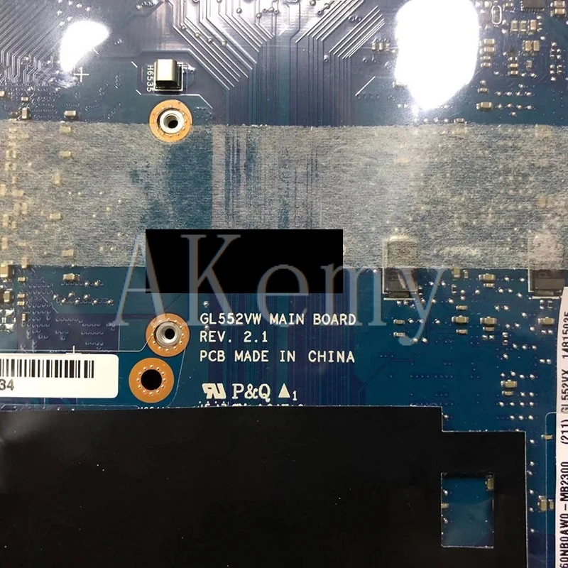 GL552VX материнская плата для ноутбука ASUS ROG ZX50V GL552V GL552VX Материнская плата ноутбука GL552VW REV 2,1 Материнская плата I5-6300HQ GTX950M 40 PIN-код