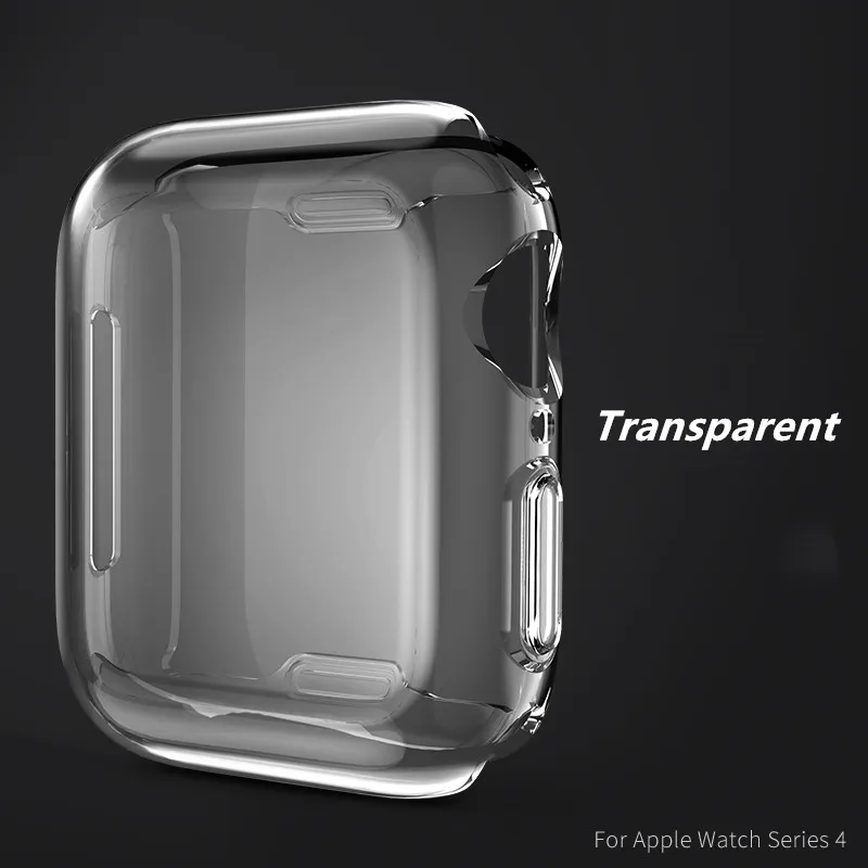 Transparent Все включено покрытие чехол для apple watch серии 4/5 apple watch 44/40 мм мягкий прозрачный ТПУ протектор экрана чехол Крышка для наручных часов iWatch - Цвет: Transparent