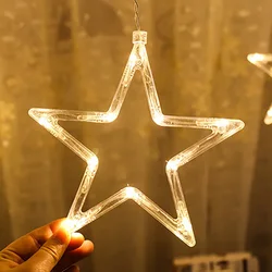 2.5M LED String Light USB Color Five-Pointed Star Curtain Light Christmas Star Lamp Room Photography Birthday Party Decor Gift