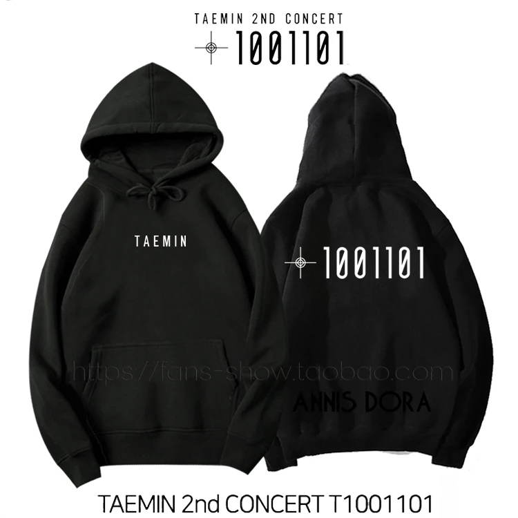 SHINee TAEMIN 2nd CONCERT T1001101 2 патруль Толстовка - Цвет: black fleece hoodieA