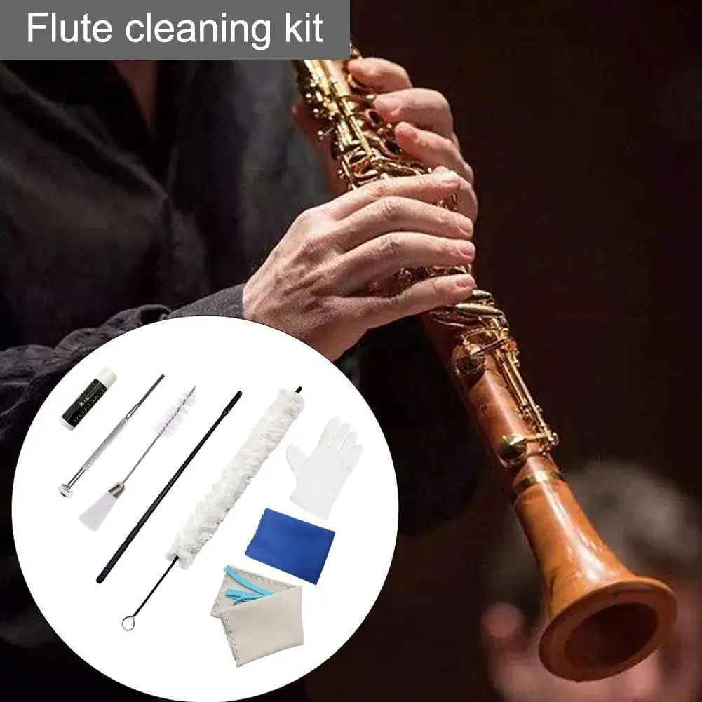 Flute Cleaner Set Flute Inner Cavity Cleaning Brush Long Wind Musical