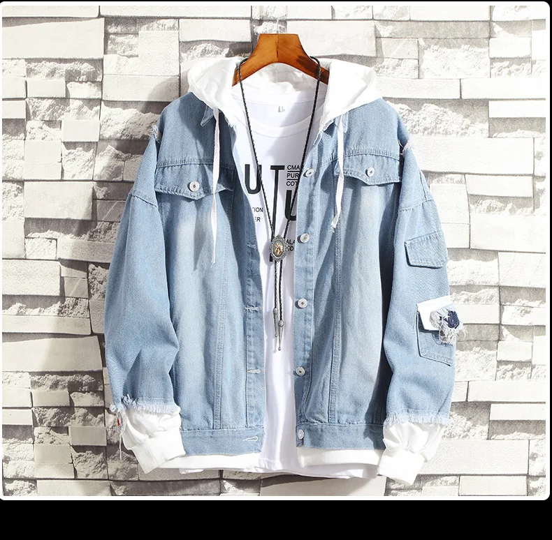 

With Holes Denim Jacket Spring, Autumn And Winter Korean-style Trend 2018 New Style Autumn Clothing Clothes Men's Coat