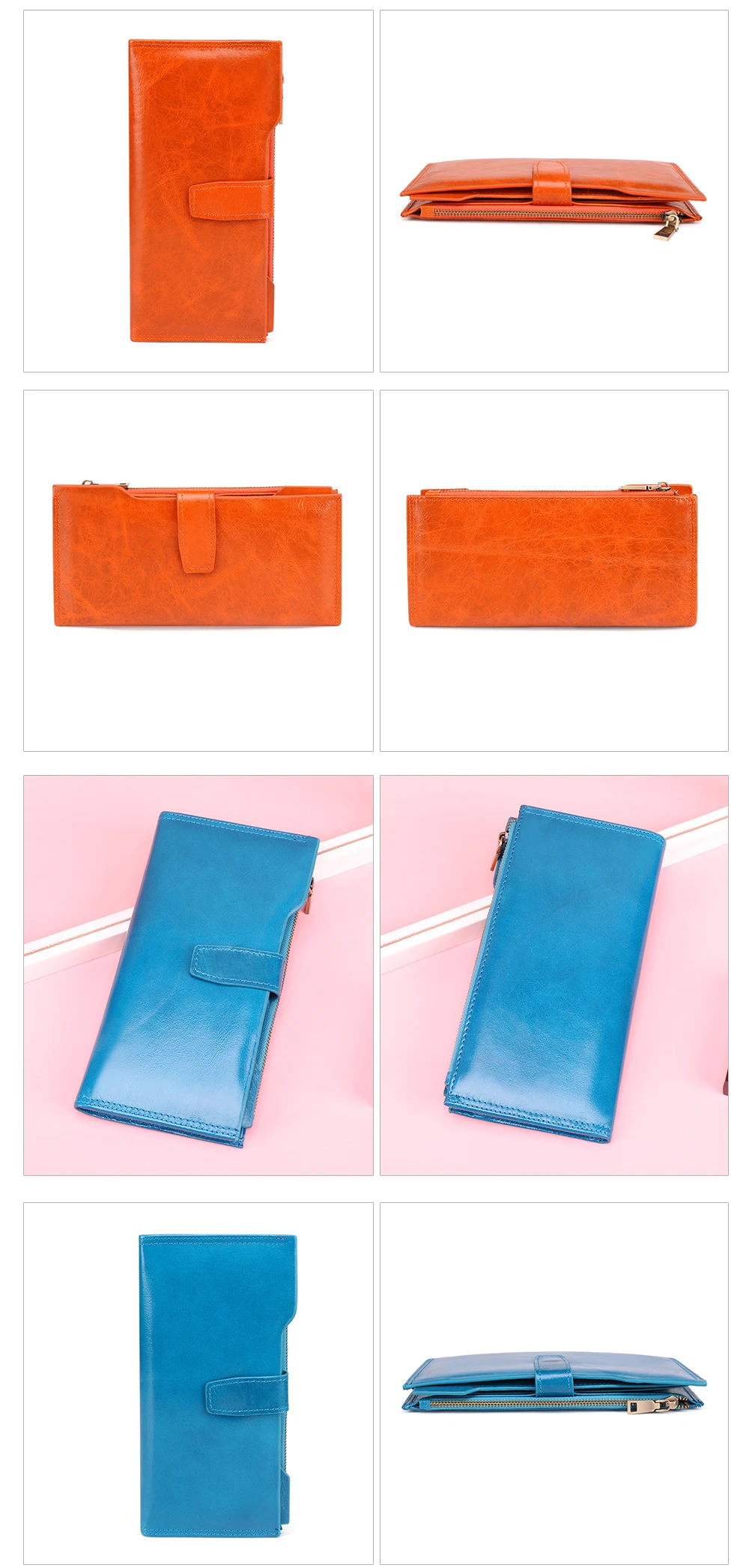 Дизайн RFID женский длинный кошелек из коровьей кожи на молнии модный чехол для телефона женский держатель для карт кошелек на молнии