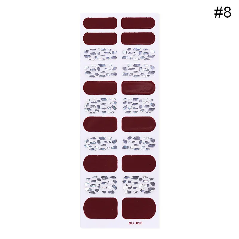 Nail Wraps 21 Съемный полное покрытие поддельные ногти Типсы с клеем, стикер смешанный шаблон многоразовые инструменты для украшения ногтей - Цвет: Nail Wraps 21