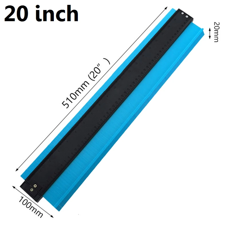 Blue 20inch 5/6/10/15/20 дюймов контур профиль датчика копия контур датчик Стандартный Дерево Лазерная маркировочная инструмент в клеточку измерены в ненатянутом ламинат Плитки основные инструменты - Цвет: Blue 20inch