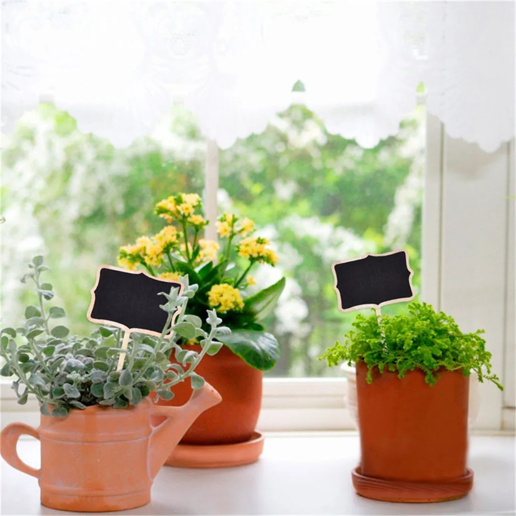 10 Mini Hanging Black Chalk Board Clip Message Board Flower Plants Labels E