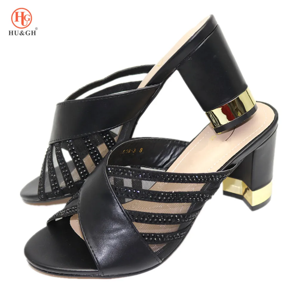 Red Color High Heels Sandals Women Luxury Shoes Women Designers Italian Women Wedding Pumps African Party Pumps Sandales - Цвет: Черный
