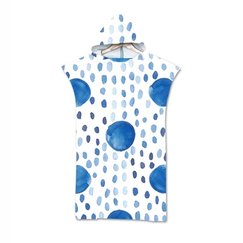 

Geometric Printed Microfiber Bath Beach Towel with Hood Hooded Robe Poncho for Swimming Beach Surf Man Woman Bathrobe Beachwear