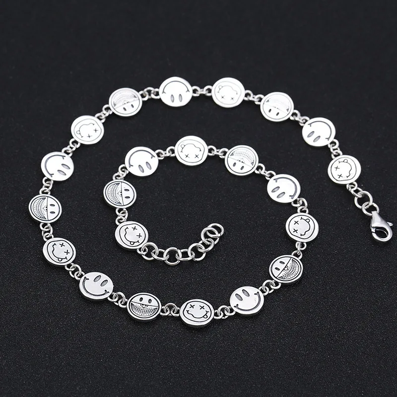 Ожерелье Collares de moda подвеска Настоящее серебро 925 пробы Женские аксессуары mujer развлечение смех ожерелье ювелирные украшения N01