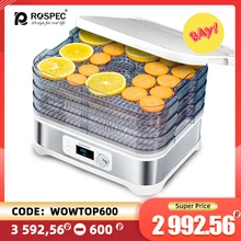 ROSPEC Household Food Processor Fast Food Dehydrator Stainless Steel Drying Machine Electric Air Dryer Drying Fruit Meat Fruit
