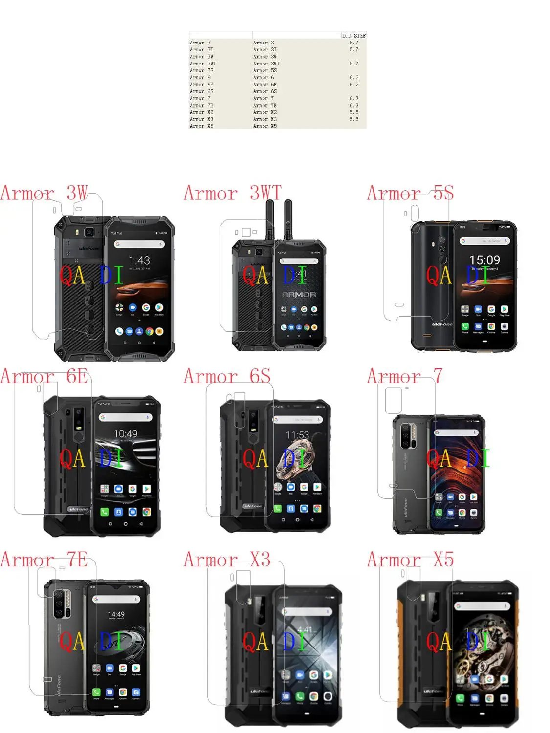 Защитная пленка для задней панели Ulefone Armor 3 3T 3W 3WT 5S 6 6E 6S 7 7E X2 X3 X5 | Мобильные