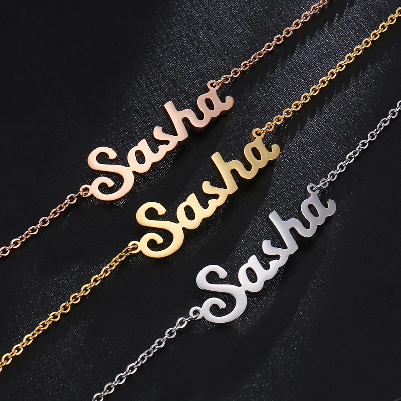 

Custom Name Letter Bracelet Personalized Women Bracelet Stainless Steel Name Bracelet Link Chain Gift For Women Jewelry