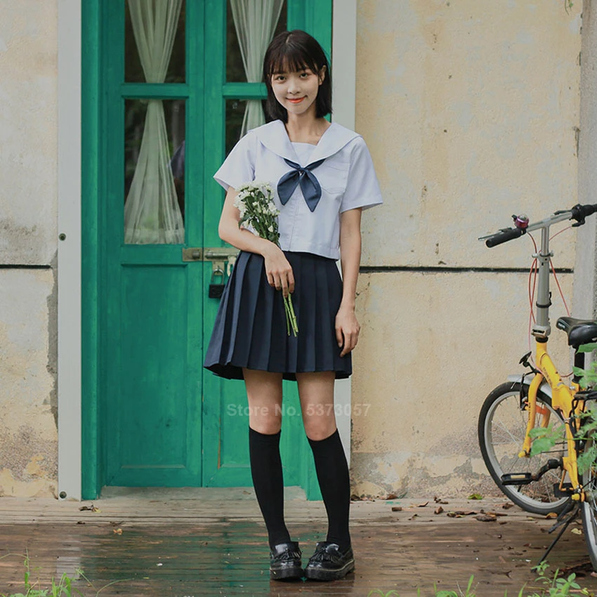 

High School Sailor Uniform Anime Cosplay Korean Skirts for Girl Kawaii Japanese Style Women Jk Fashion Carnival Party Halloween