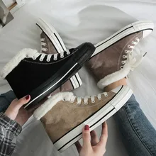 Женская зимняя обувь из хлопка; Новая женская парусиновая обувь; дышащие уличные теплые высококачественные женские меховые теплые кроссовки; J2-61