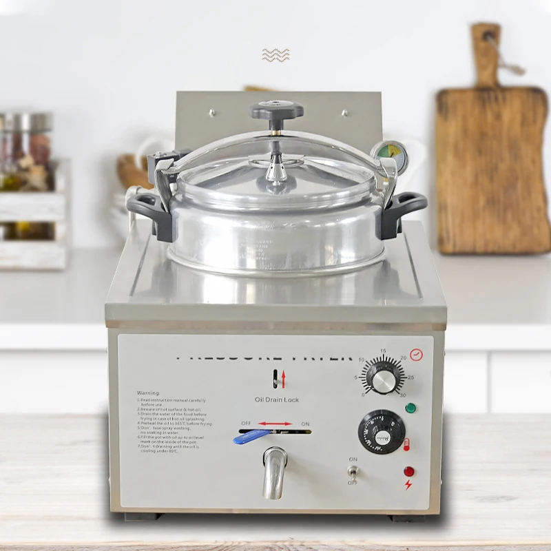 r 220V/3000W Electric Pressure Fryer with Constant Temperature Food Oven Fryer YXDT-16 Desktop Single Cylinder Frye