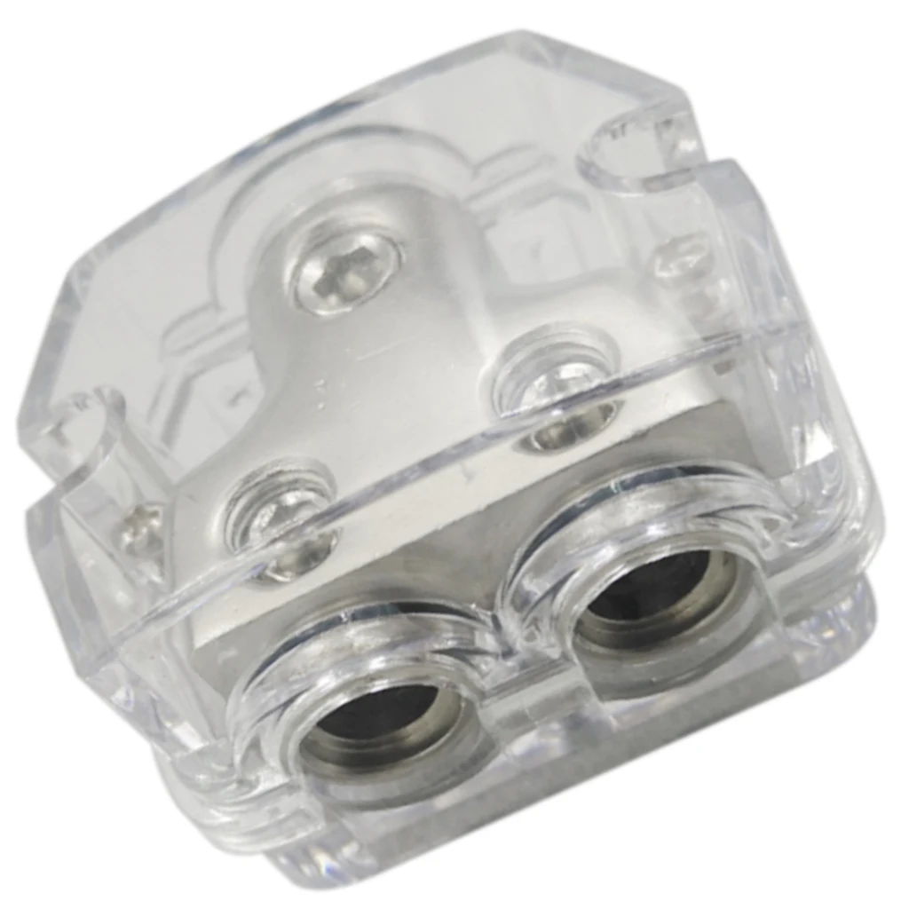 Power Distribution Block, 0 Gauge in 4 Gauge Out 2 Way Outputs Splitter for Car Audio Amps