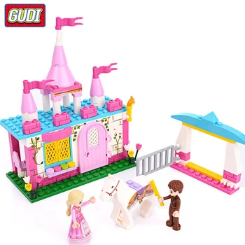 

Girl Friends Alice Princess Sweet Castle Royal Stud-farm Royal Carriage Outing Training Model Building Blocks Toys